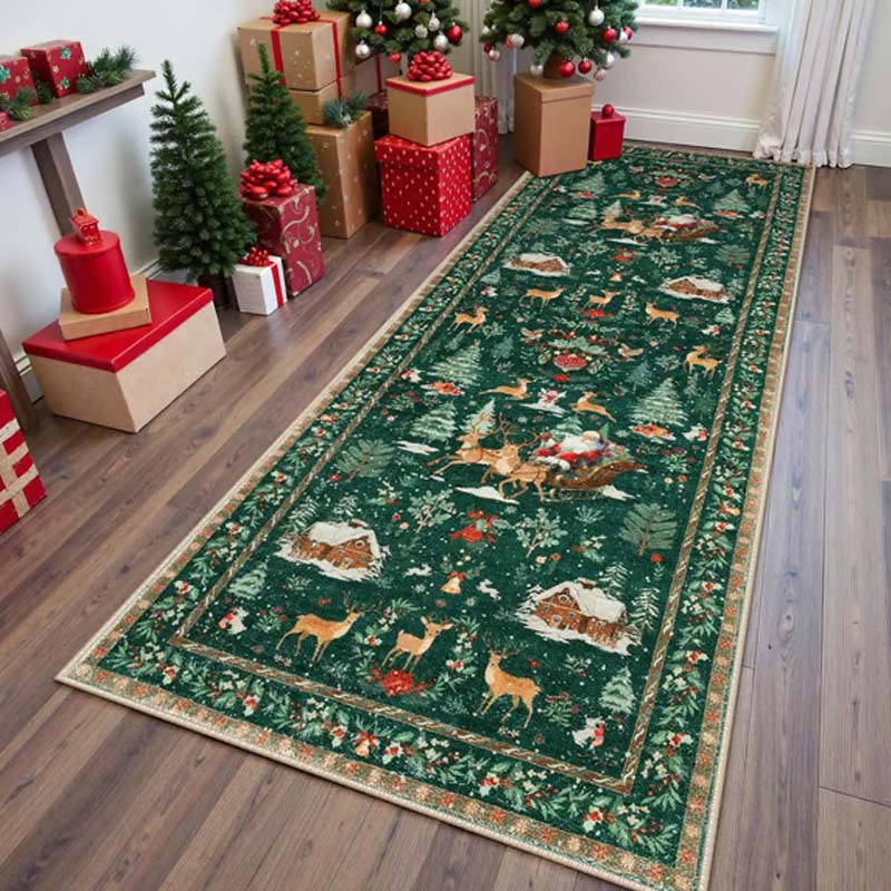 Cozy Up Bare Floors Instantly! Soft Non-Slip Christmas Runner Rug