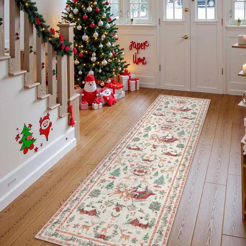Cozy Up Bare Floors Instantly! Soft Non-Slip Christmas Runner Rug