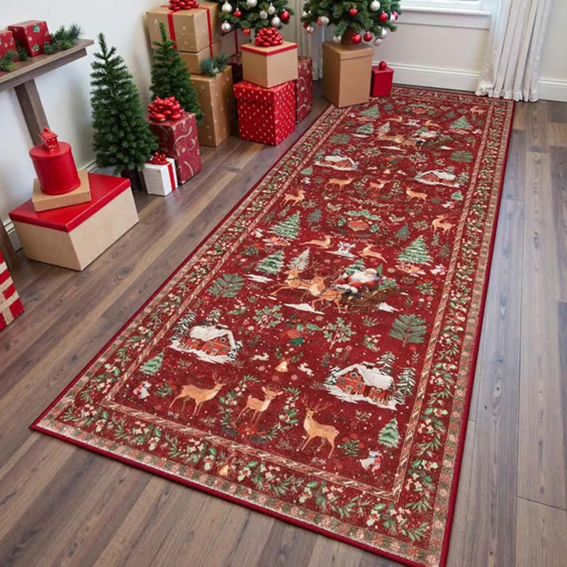 Cozy Up Bare Floors Instantly! Soft Non-Slip Christmas Runner Rug