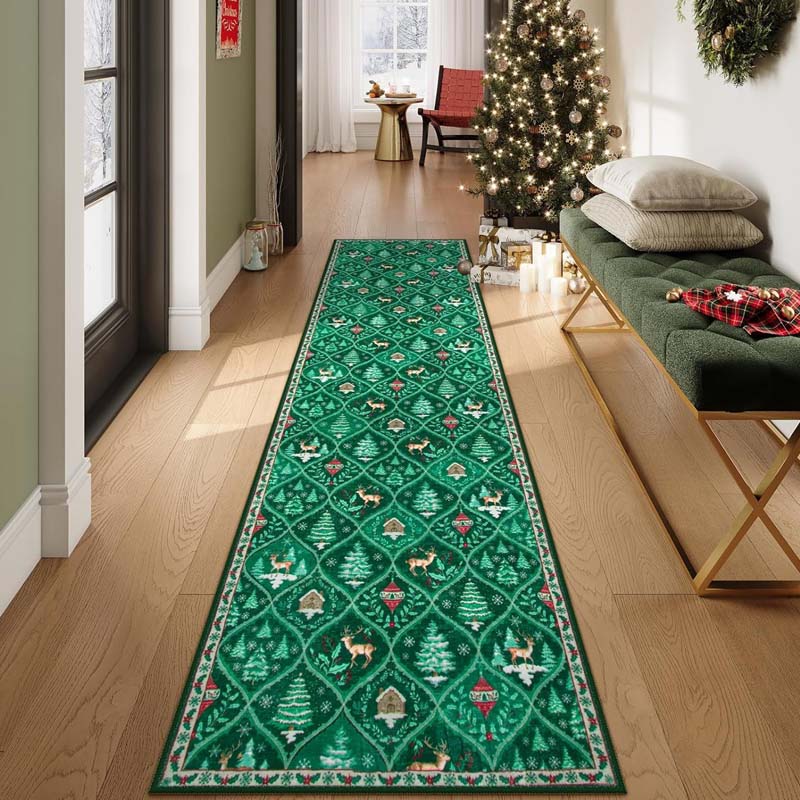 Cozy Up Bare Floors Instantly! Soft Non-Slip Christmas Runner Rug