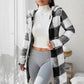 ✨FREE SHIPPING✨|🔥Hot Sale Offers-Women's Plaid Zip-Up Hooded Jacket