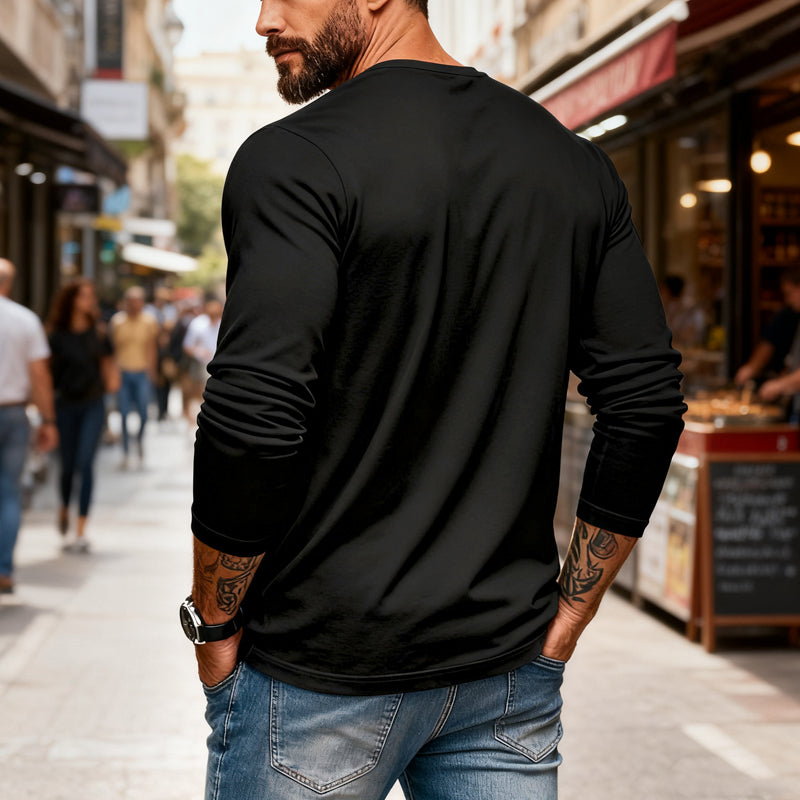😎New Arrival🔥Men’s Slim Fit Henley Long Sleeve T-Shirt