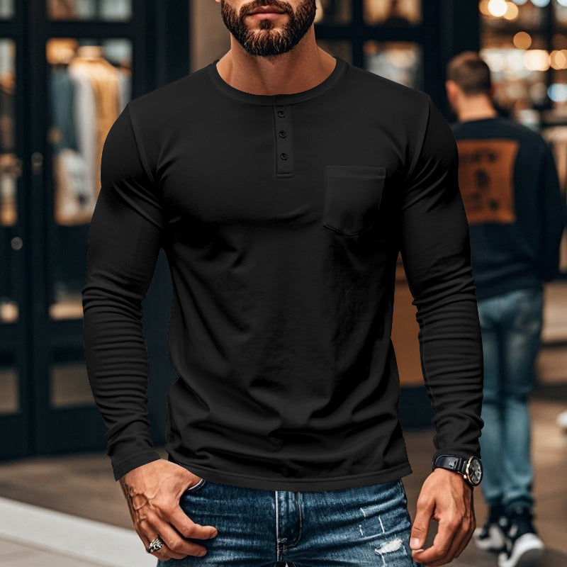 😎New Arrival🔥Men’s Slim Fit Henley Long Sleeve T-Shirt
