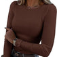 🔥Women's Solid Color Long Sleeve Round Neck Slim Top