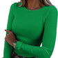 🔥Women's Solid Color Long Sleeve Round Neck Slim Top