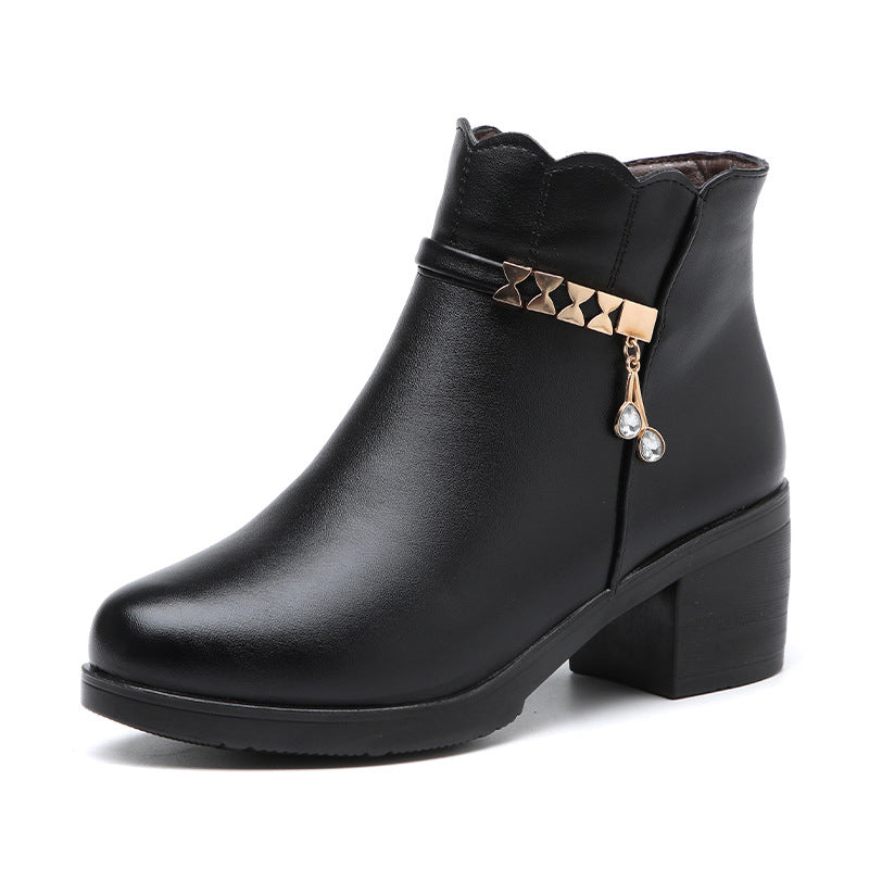 👢 Women's Plush-Lined Winter Ankle Boots – Cozy Fleece Lining & Warm Design, Perfect for Cold Days!