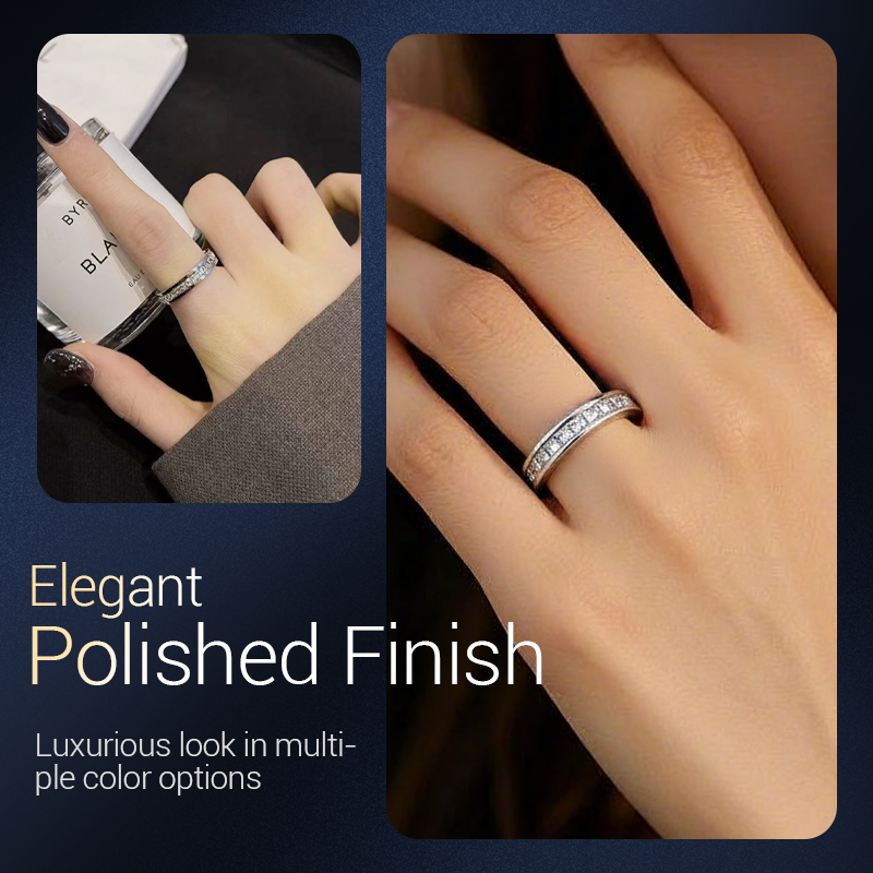 💖Titanium steel rotating spinner ring with cubic zirconia💖