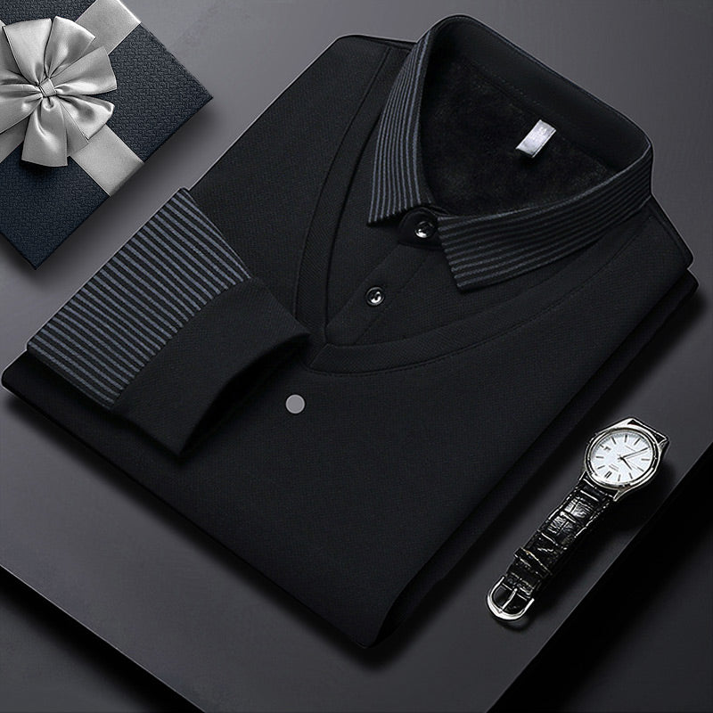 ❄️Comfort & Confidence |Men's Lapel Faux Two-Piece Knitted Shirt