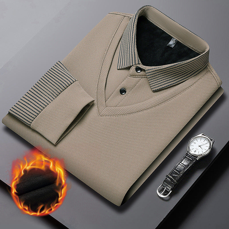 ❄️Comfort & Confidence |Men's Lapel Faux Two-Piece Knitted Shirt