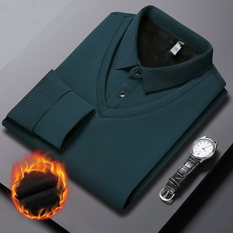 ❄️Comfort & Confidence |Men's Lapel Faux Two-Piece Knitted Shirt