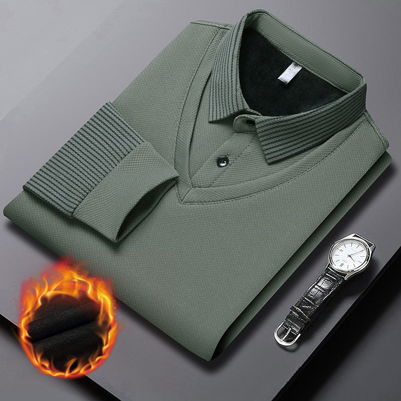 ❄️Comfort & Confidence |Men's Lapel Faux Two-Piece Knitted Shirt