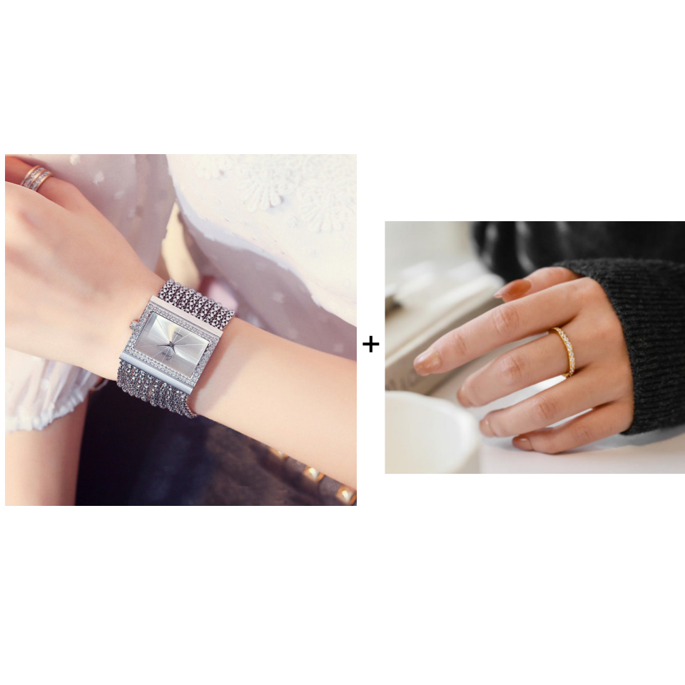 🎄🎁Christmas Special Offer: 50% OFF💥Ladies Rhinestone Quartz Square Watch