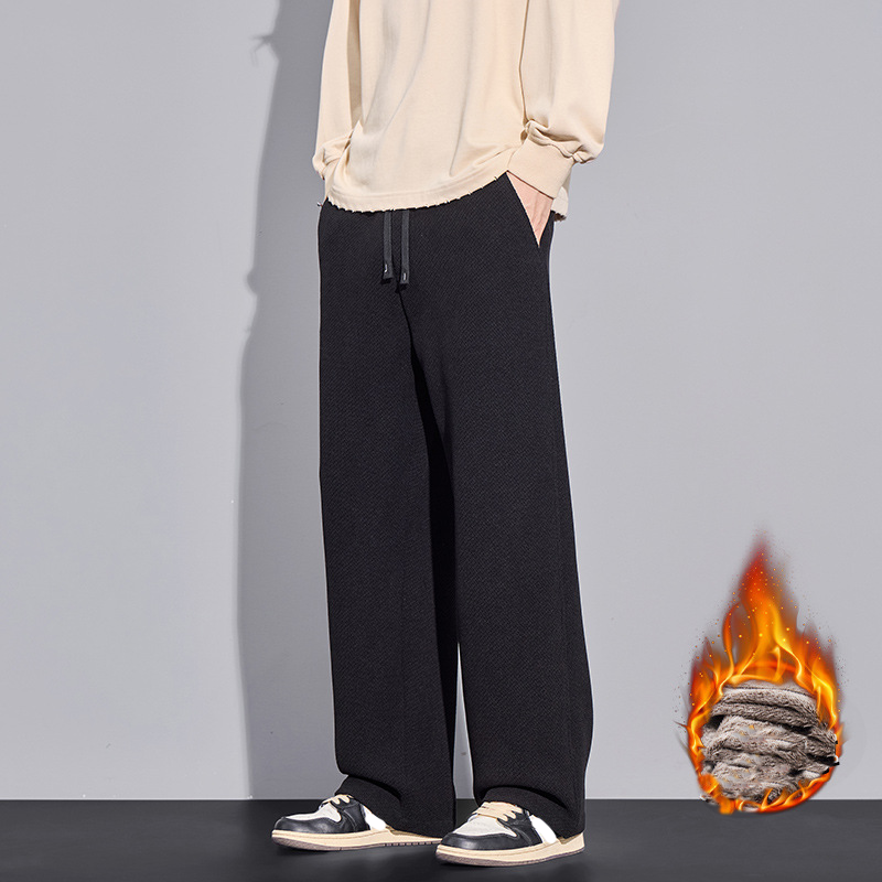 👖 50% OFF NOW! 🔥Men's Twill Knit Fleece-Lined Wool-Blend Thermal Drawstring Casual Pants