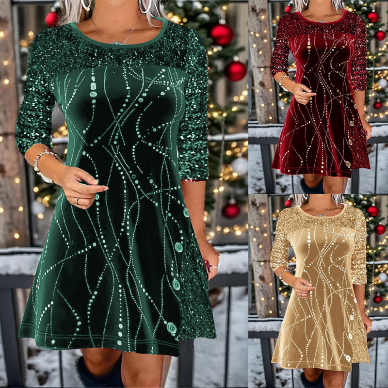 👗 50% OFF NOW! ⏰ Elegant Sequin A-Line Dress - Stunning Shimmer & Perfect Fit, Ideal for Parties and Galas ✨