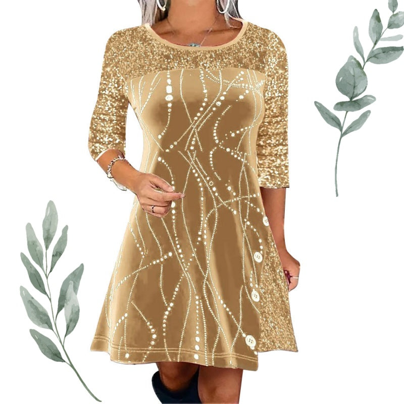 👗 50% OFF NOW! ⏰ Elegant Sequin A-Line Dress - Stunning Shimmer & Perfect Fit, Ideal for Parties and Galas ✨