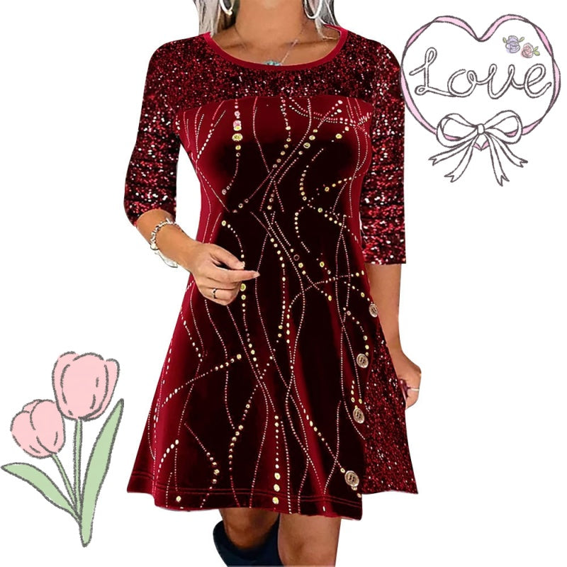 👗 50% OFF NOW! ⏰ Elegant Sequin A-Line Dress - Stunning Shimmer & Perfect Fit, Ideal for Parties and Galas ✨