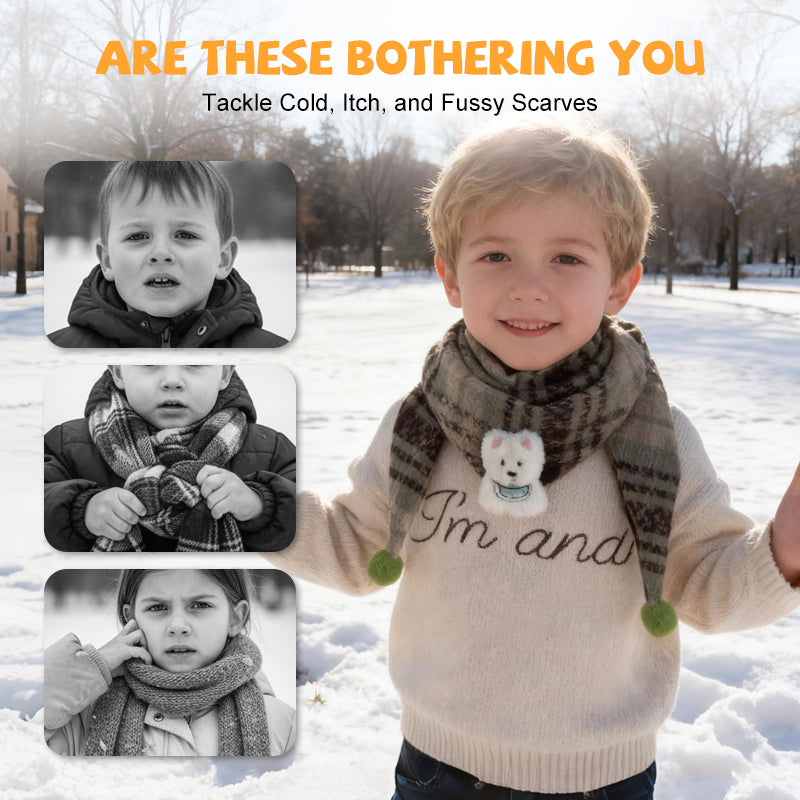 ✨🔥Trending Now✨🔥|Kids' Winter Triangle Scarf with Cartoon Doll