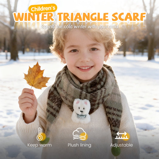 ✨🔥Trending Now✨🔥|Kids' Winter Triangle Scarf with Cartoon Doll