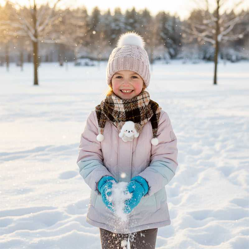 ✨🔥Trending Now✨🔥|Kids' Winter Triangle Scarf with Cartoon Doll