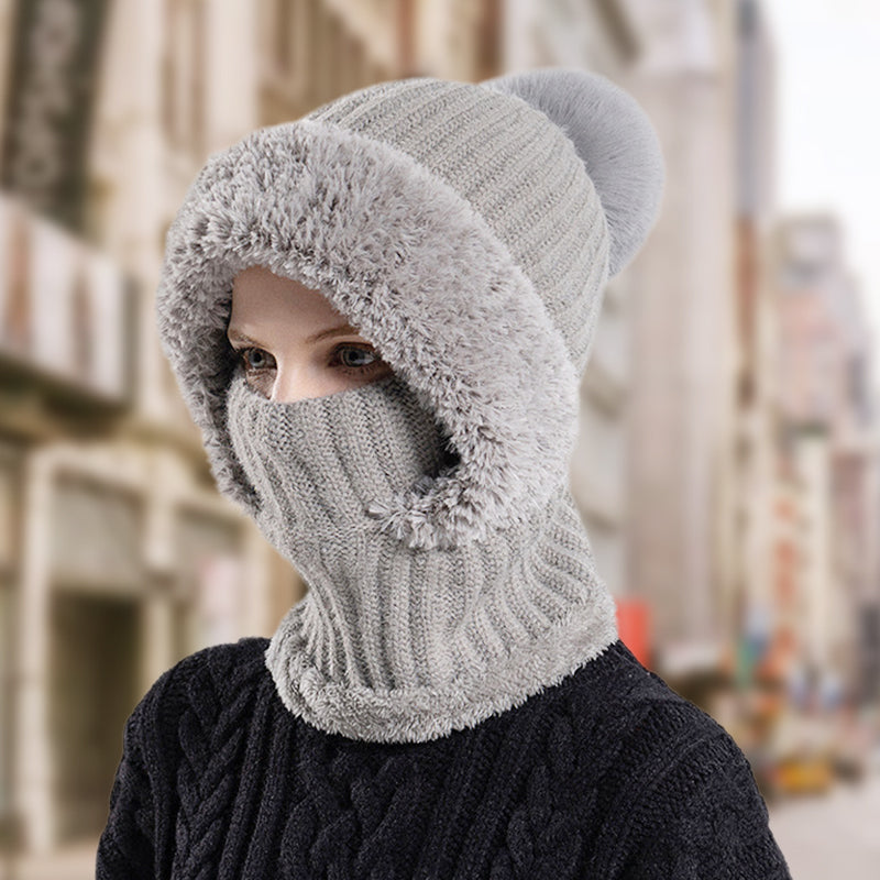 🔥Flash Sale-50% OFF ✨Women's Winter One-Piece Knitted Beanie Scarf Mask