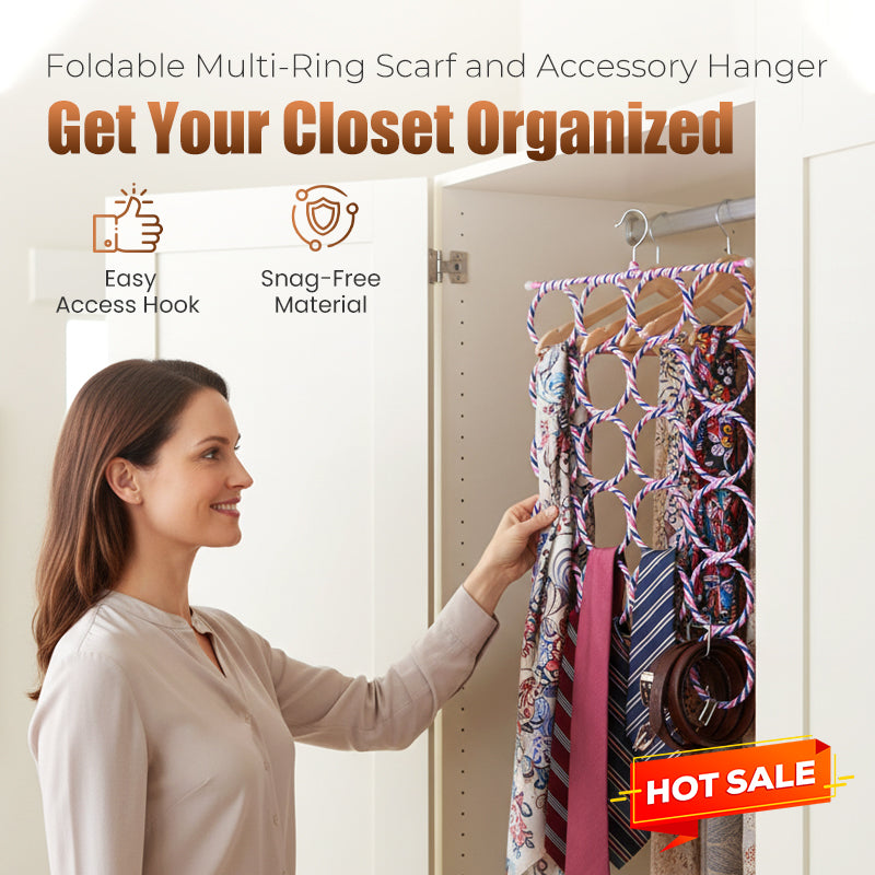 ✨🔥Flash Sale✨🔥|Foldable Multi-Ring Scarf and Accessory Hanger