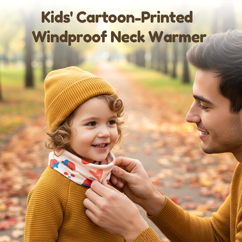 Kids' Cartoon-Printed Windproof Neck Warmer