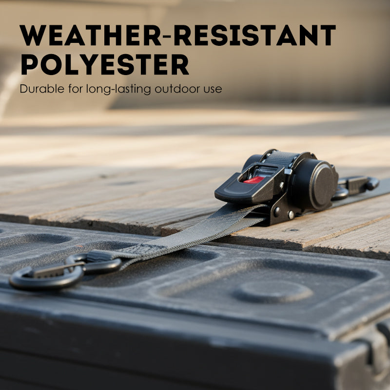 Tie Down Any Cargo Instantly! No-Tangle Auto-Retract Ratchet Strap