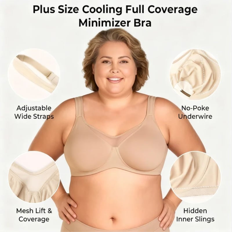 Underwire Plus-Size Bra – Breathable Mesh, Natural Lift
