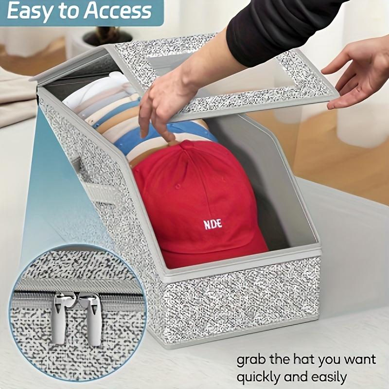 Stack Caps Neatly Instantly! Stackable Baseball Hat Storage Boxes