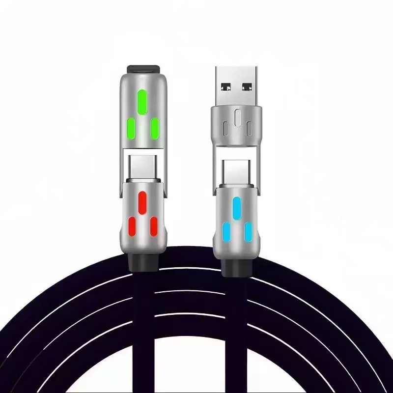 Charge Multiple Devices Instantly! RGB 240W 4-in-1 Braided Cable
