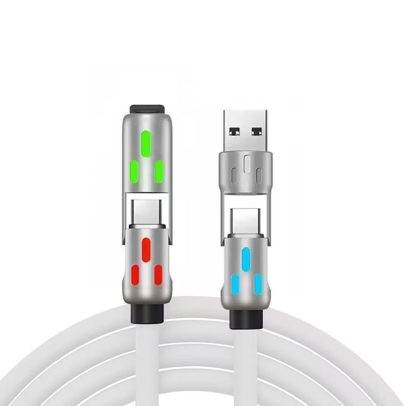 Charge Multiple Devices Instantly! RGB 240W 4-in-1 Braided Cable