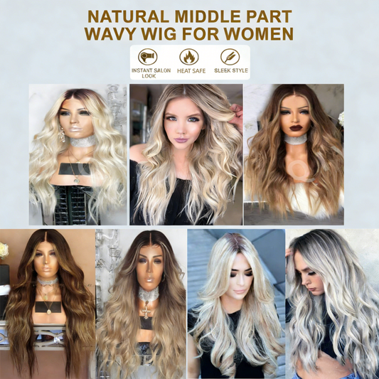 ✨Flash Sale🔥Natural Middle Part Wavy Wig for Women