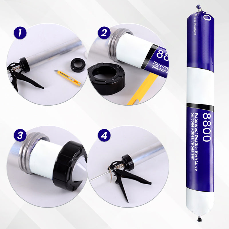 Seal Leaks Instantly! Weatherproof Bubble-Free Silicone Adhesive