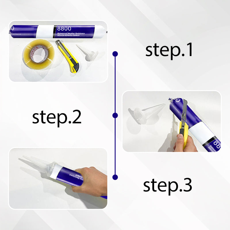Seal Leaks Instantly! Weatherproof Bubble-Free Silicone Adhesive