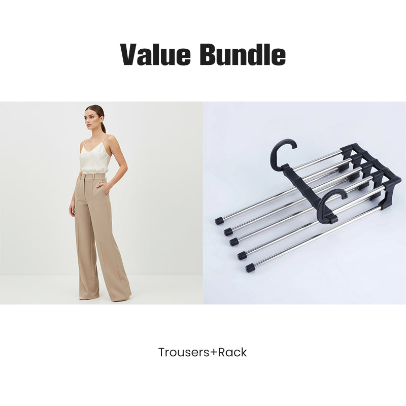 🔥New Arrivals🔥Women's High-Waist Wide-Leg Solid Color Trousers