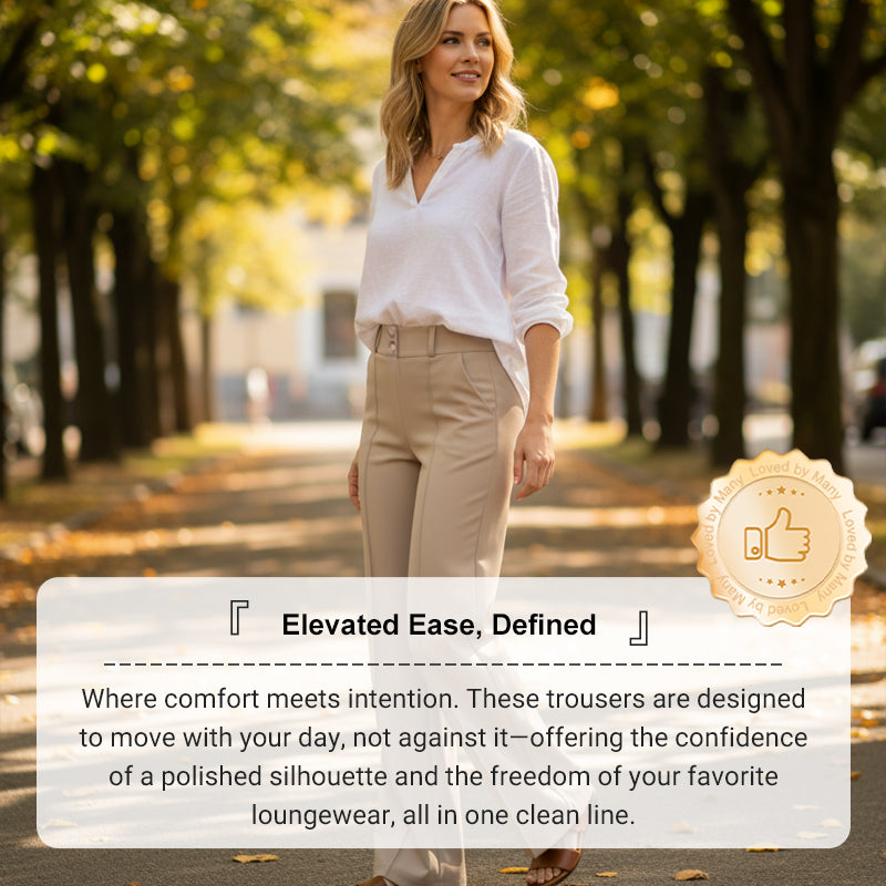 🔥New Arrivals🔥Women's High-Waist Wide-Leg Solid Color Trousers