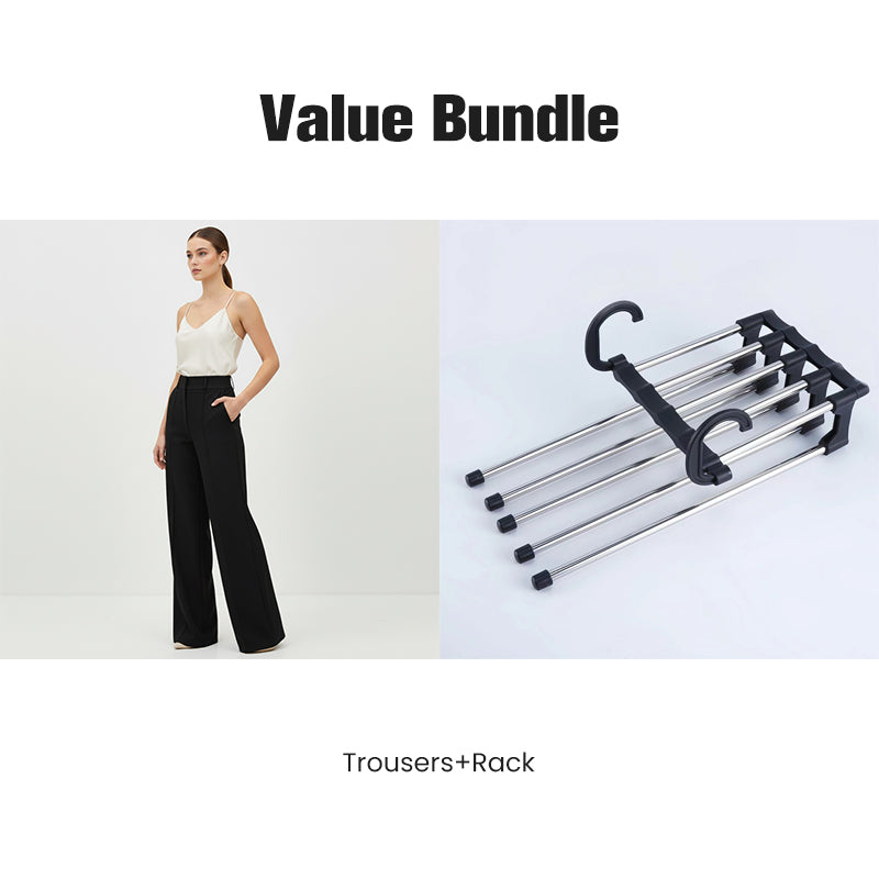 🔥New Arrivals🔥Women's High-Waist Wide-Leg Solid Color Trousers