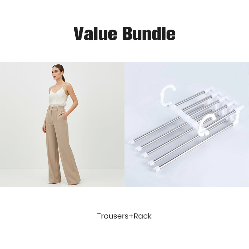 🔥New Arrivals🔥Women's High-Waist Wide-Leg Solid Color Trousers