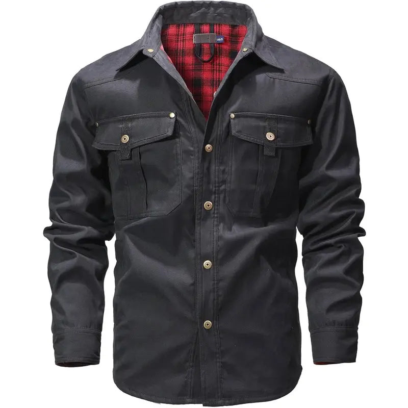 🔥Men’s Flannel-Lined Western Snap Jacket