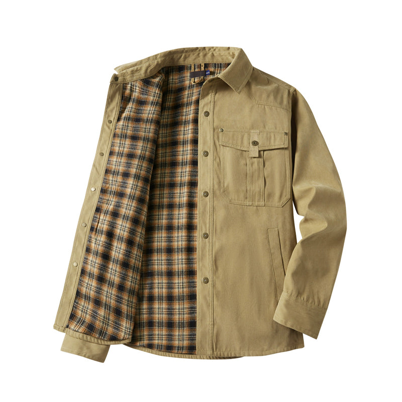 🔥Men’s Flannel-Lined Western Snap Jacket