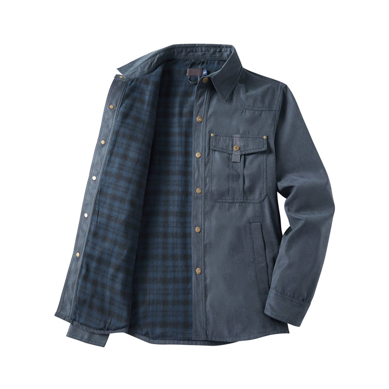🔥Men’s Flannel-Lined Western Snap Jacket