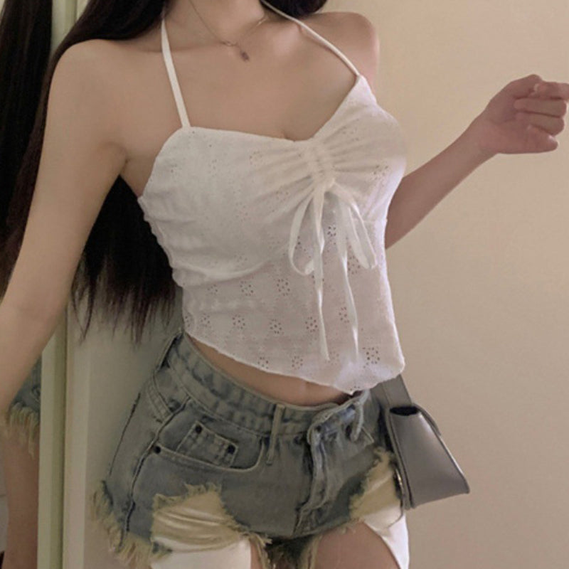 🔥New Arrivals✨Women's Ruched Halter Crop Top