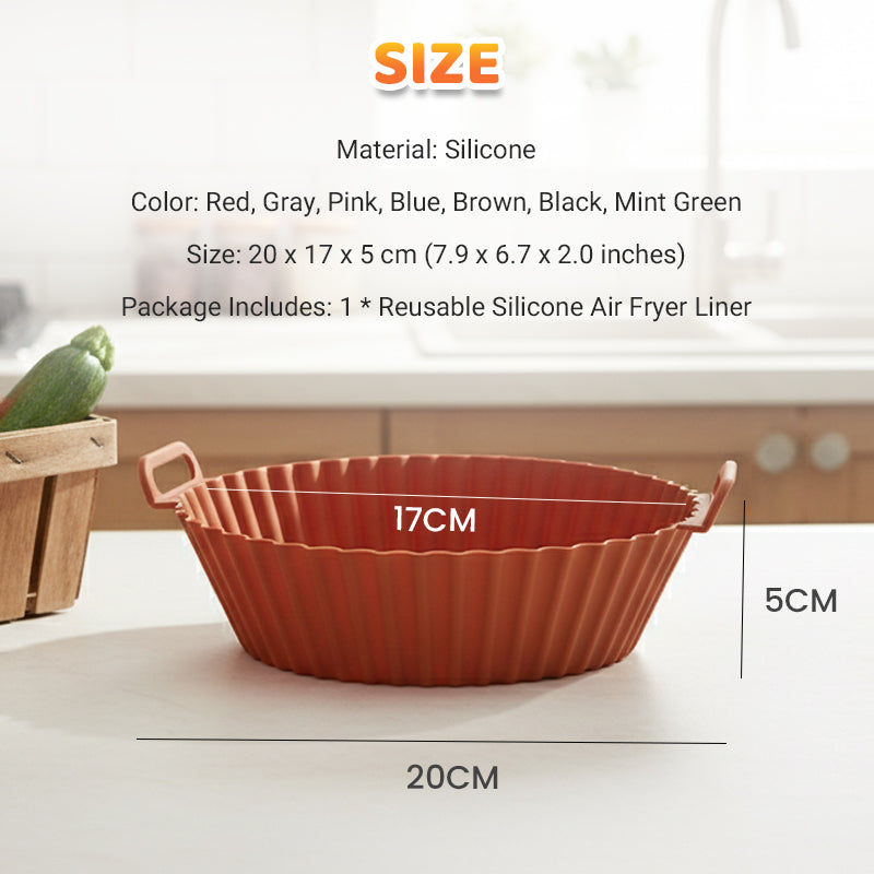 Bake & Crisp Instantly! Reusable Silicone Air Fryer Liner