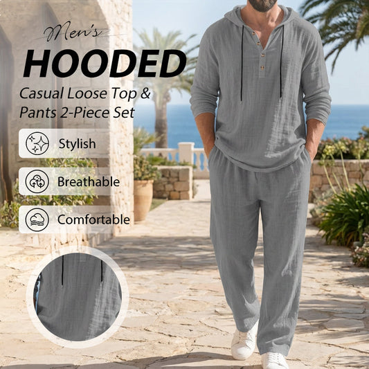 🥳2026 HOT SALE🥳💞50K+ SOLD!💥💎🧥 Modern Relaxed Style, All-Day Comfort. Men‘s Hooded 2-Piece – 75%OFF Price! ✨🛋️