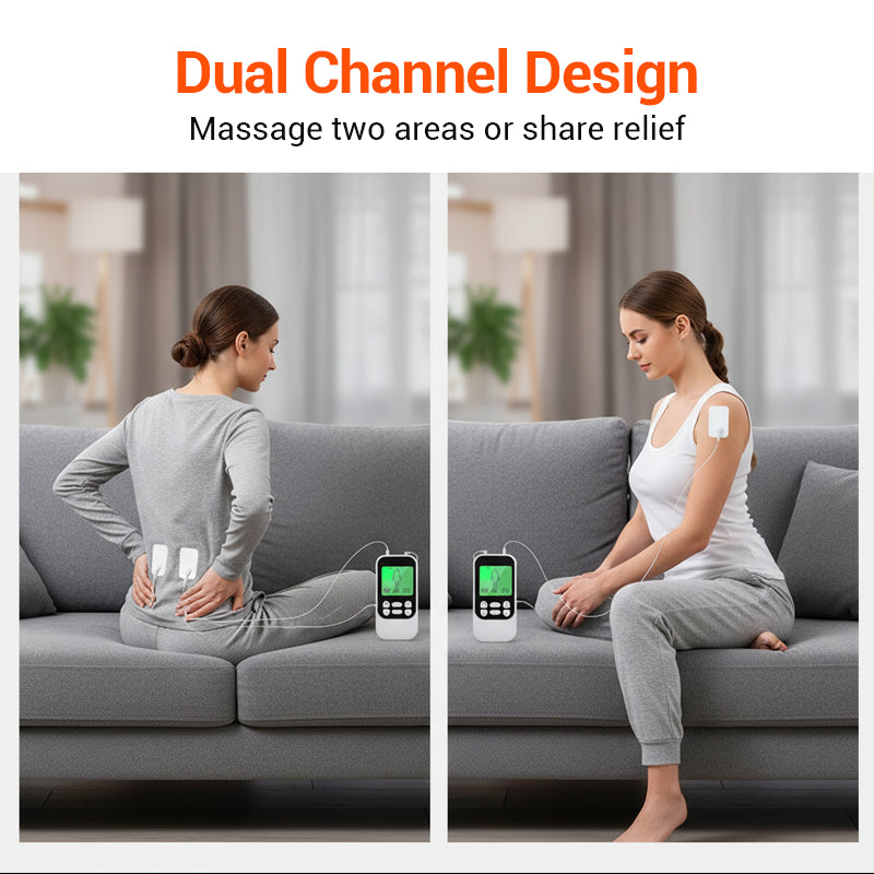 Dual-Channel TENS Massager – 10 Modes & Portable Relief