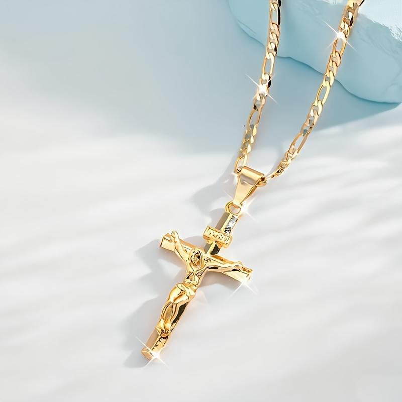 ⏰LAST DAY ✝️Gold-Tone Crucifix Pendant Necklace