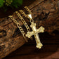 🔥 50% OFF! ⏰ Gold-Tone Crucifix Pendant Necklace – Detailed INRI Design, Adjustable Figaro Chain & Everyday Faith Jewelry ✝️✨