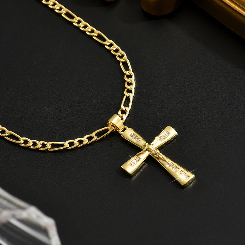 ⏰LAST DAY ✝️Gold-Tone Crucifix Pendant Necklace