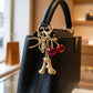 🔥Elegant Cherry Bow Initial Charm Keychain