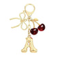 🔥Elegant Cherry Bow Initial Charm Keychain
